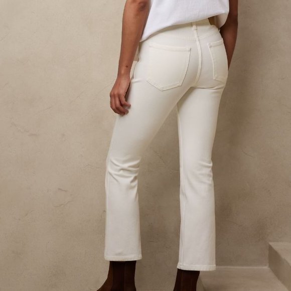 BANANA REPUBLIC, high rise ecru cropped boot jean, size: 30 Long - Picture 4 of 12